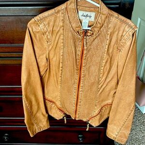 Faux leather camel jacket